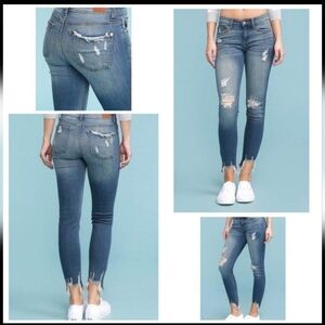 Judy Blue 15 Shark Bite Cropped Fit Distressed